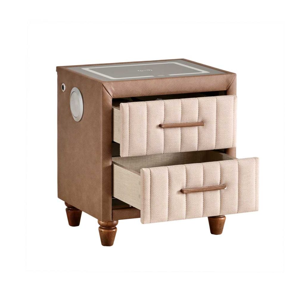 Table de chevet lumineuse avec charge sans fil et enceinte BIOSALT Bambi