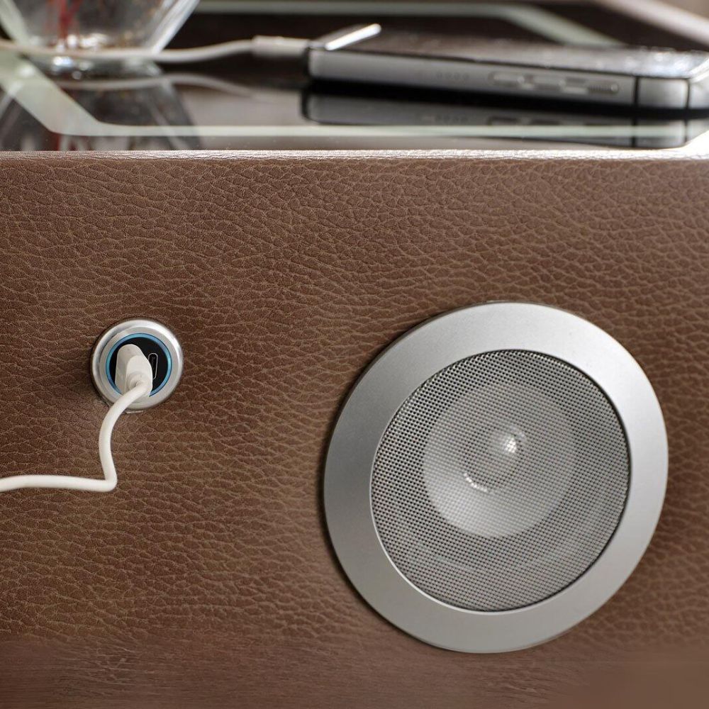 Table de chevet lumineuse avec charge sans fil et enceinte BIOSALT Bambi