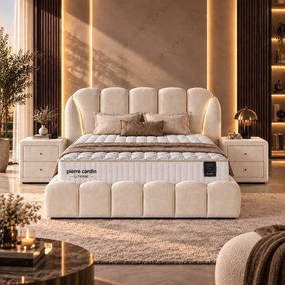 Lit coffre RIVOLI Pierre Cardin avec matelas RIVOLI, vue de face