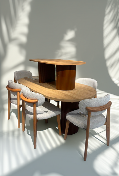 Table à manger + table basse + 6 chaises assorties IdéalSommeil