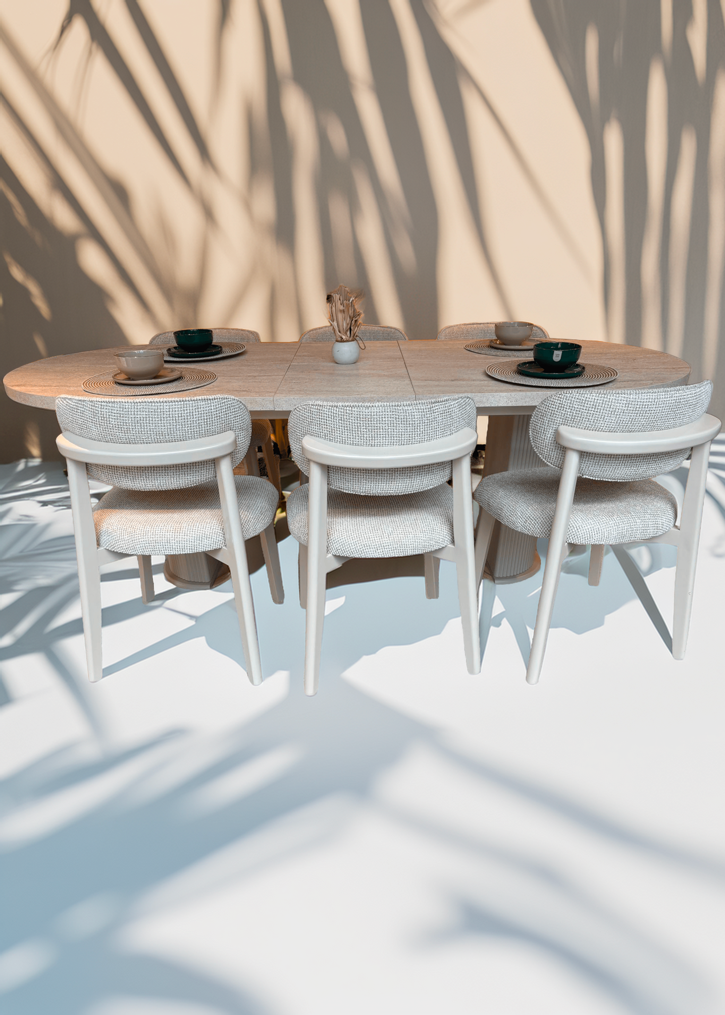 Table à Manger avec 6 Chaises et 1 Table Basse – Collection Élégance Skybedd