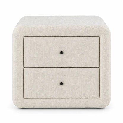 Table de chevet RIVOLI Pierre Cardin en tissu crème, vue de face