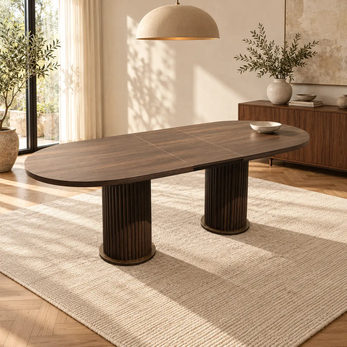 LONDON bois noyer — ouverte, 220 cm