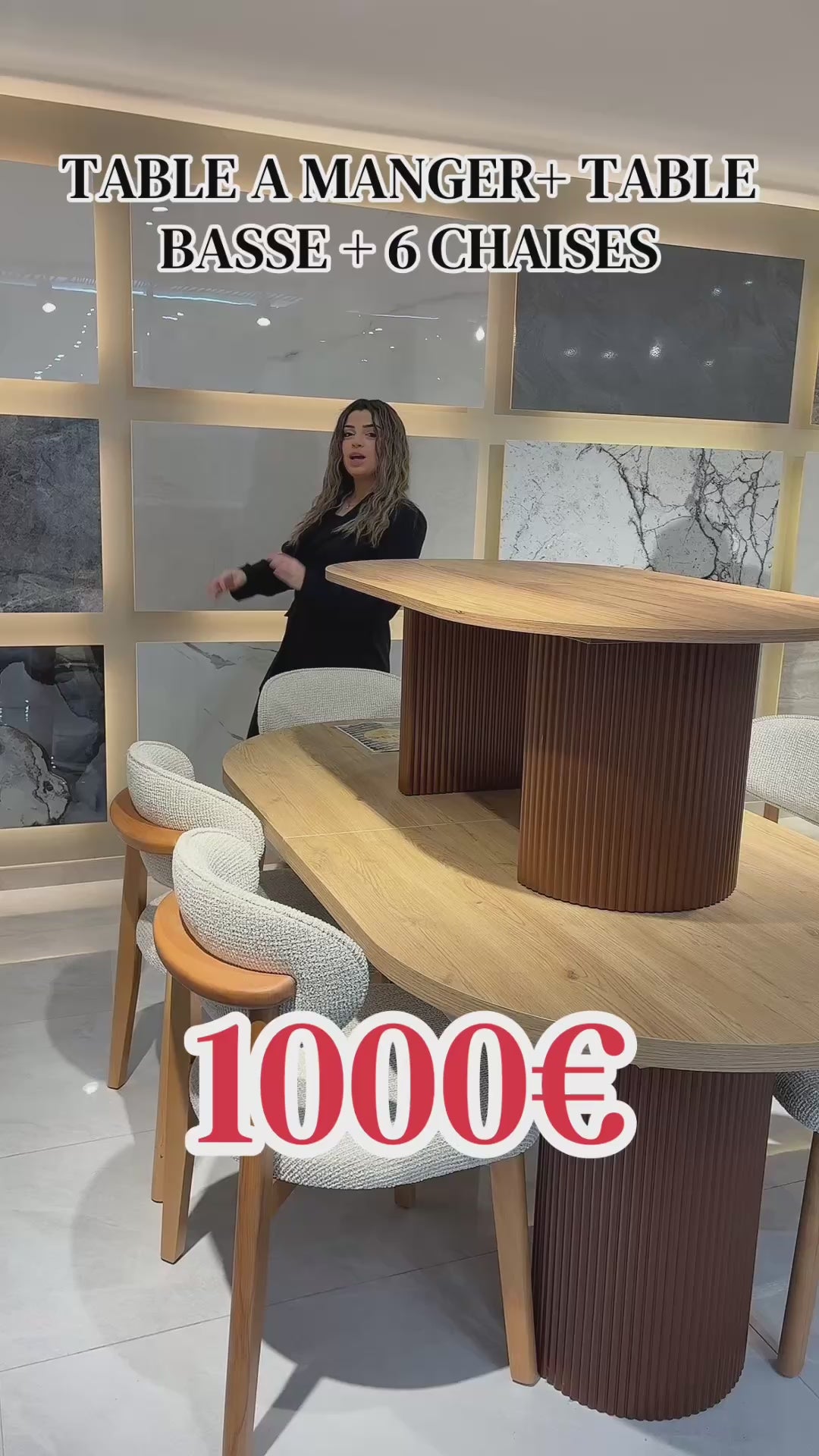 Table à Manger avec 6 Chaises et 1 Table Basse – Collection Élégance